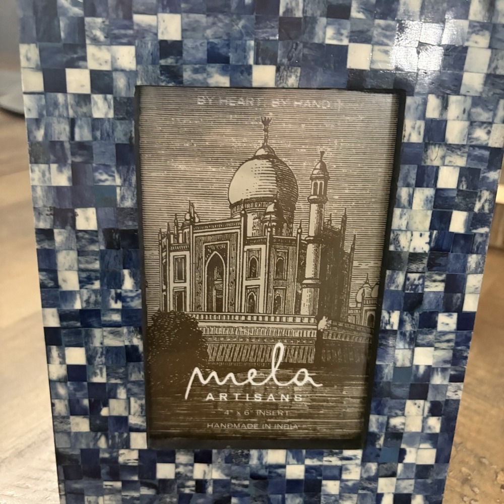 Mela Artisans Hand Painted MMC Mosaic Picture Frame 4x6 NWOT tiles